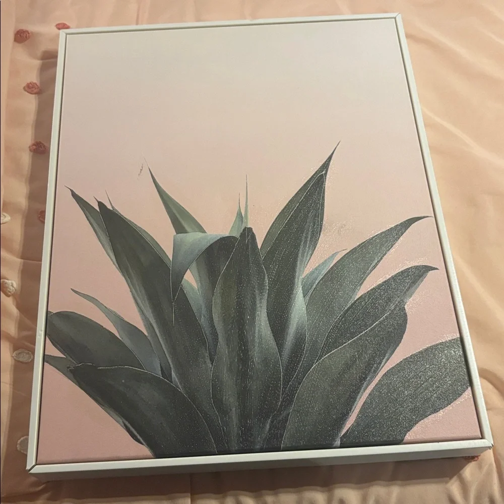 Pink and Green Botanical Canvas Art